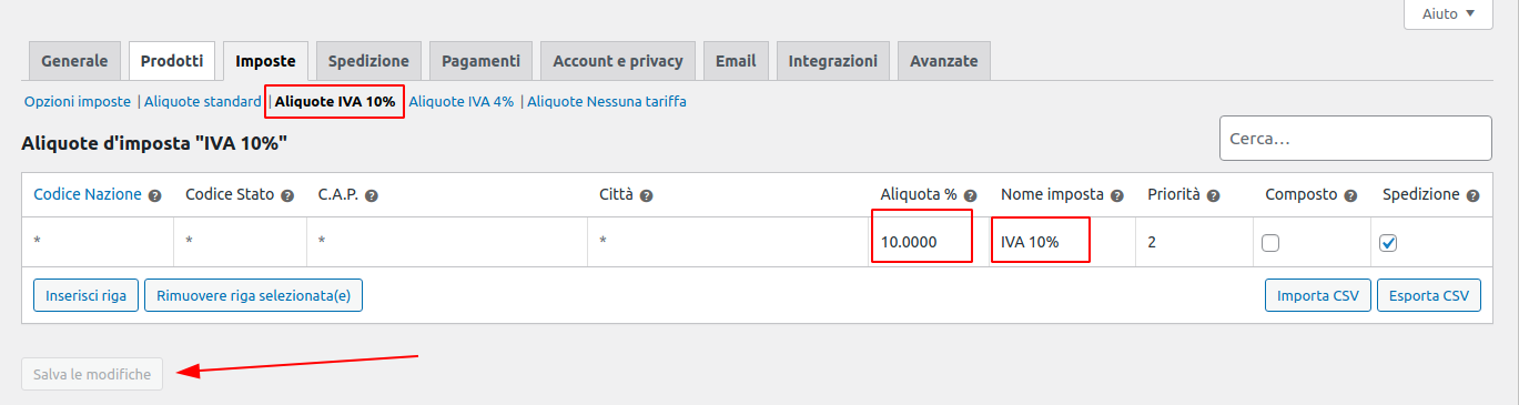 ALIQUOTA IVA 10%